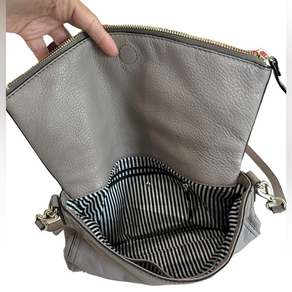 Kate Spade NY Pebbled Leather Convertible Fold Over Shoulder Handbag Purse - Picture 9 of 16